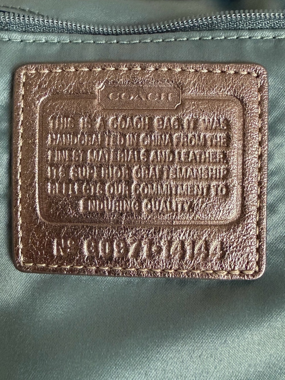 COACH Op Art Signature Sateen Brooke Bag Bronze Brown Shimmer Convertible 14144 - Picture 5 of 8